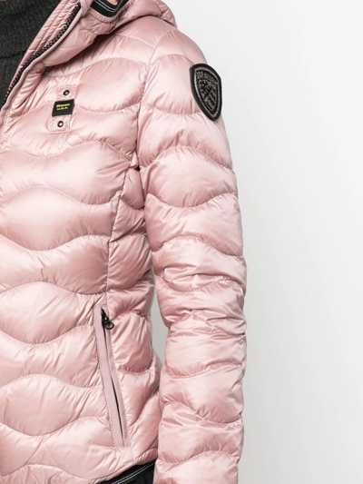 Blauer Logo-patch Padded Jacket In Pink