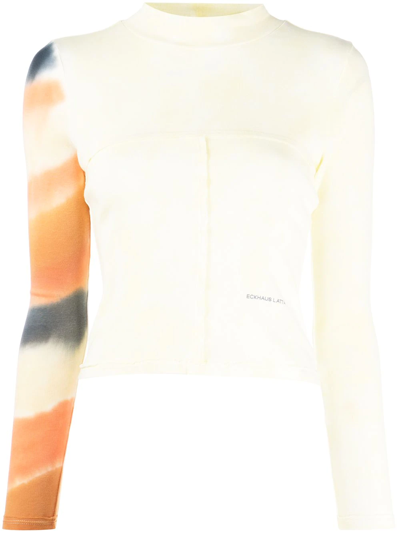 Shop Eckhaus Latta Lapped Baby Long-sleeve Top In Yellow