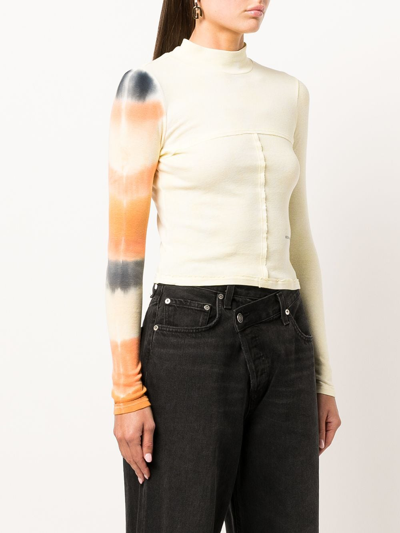 Shop Eckhaus Latta Lapped Baby Long-sleeve Top In Yellow