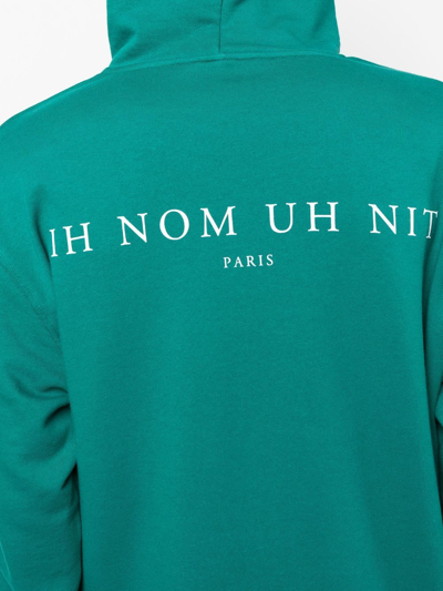 Shop Ih Nom Uh Nit Rear Logo-print Detail Hoodie In Green
