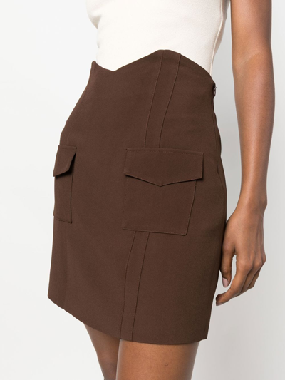Shop Federica Tosi High-waist A-line Skirt In Brown