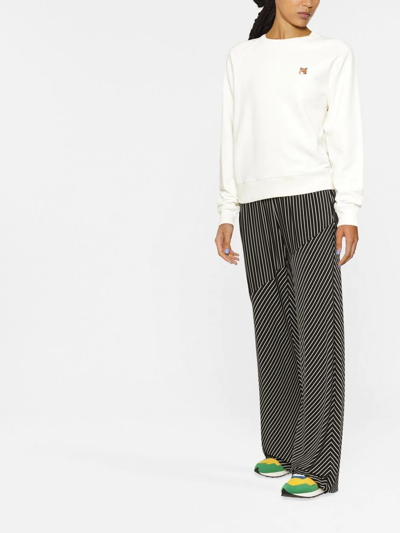 Maison Kitsuné Fox Patched Sweatshirt In Neutrals