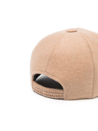 Fedeli Cashmere-cotton Textured Cap In Brown | ModeSens