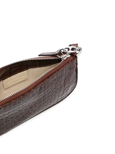 By Far Mini Rachel Croc-effect Bag In Brown