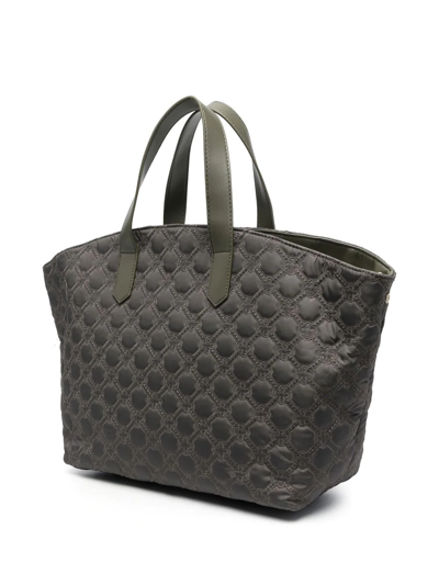 Shop V73 Logo-plaque Quilted Tote Bag In Green