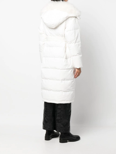 Shop Yves Salomon Duck-feather Padded Coat In White