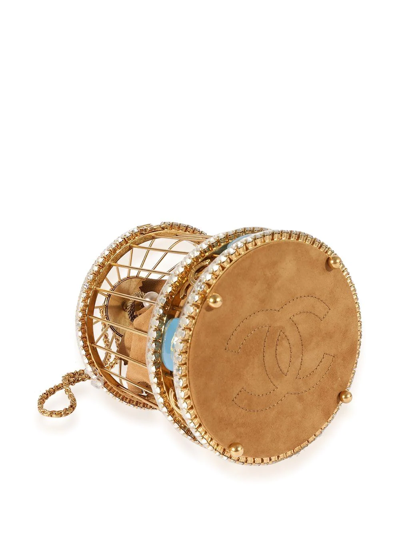 Pre-owned Chanel Runaway Bird Cage Minaudière 手提包 In Gold