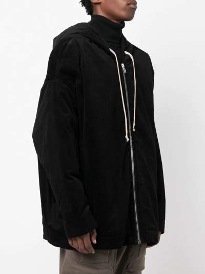 Shop Rick Owens Drkshdw Drawstring Hoodie Jacket In Black