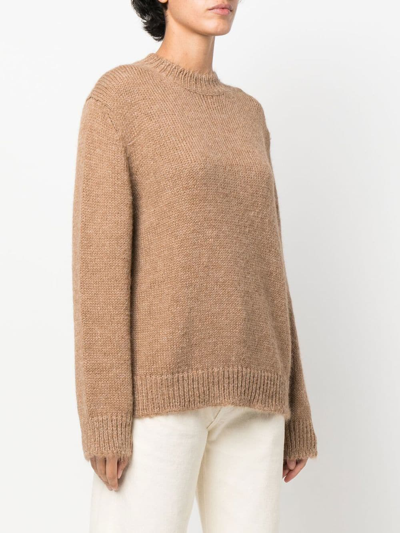 Jil Sander Wool Knit Jumper In Brown