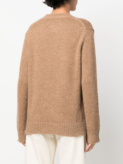 Jil Sander Wool Knit Jumper In Brown
