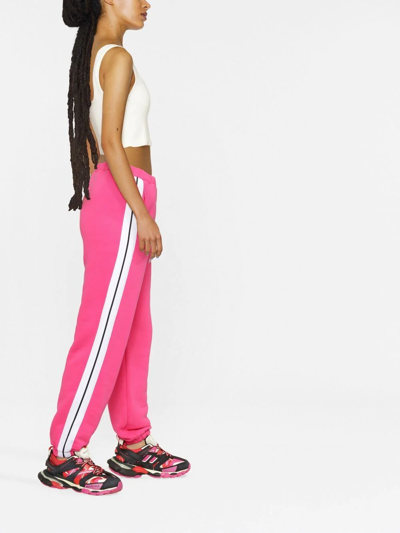 Shop Palm Angels Logo-print Cotton Track Pants In Pink