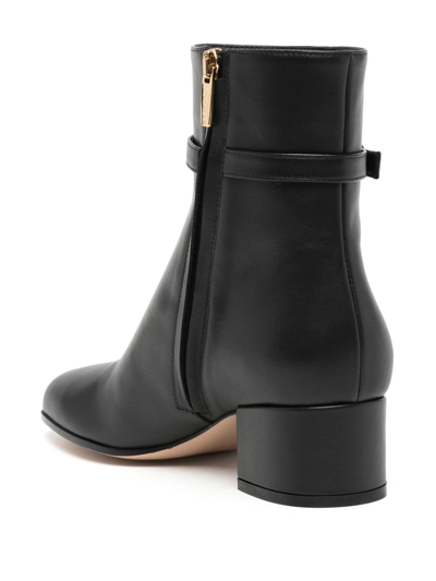 Shop Gianvito Rossi Ribbon 45mm Bow-buckle Ankle Boots In Black