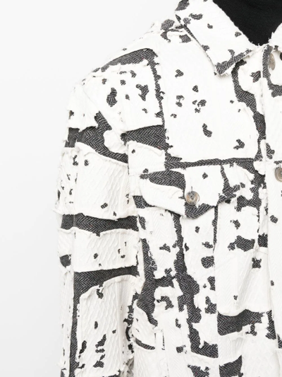 Shop Song For The Mute Patchwork Shirt-jacket In White