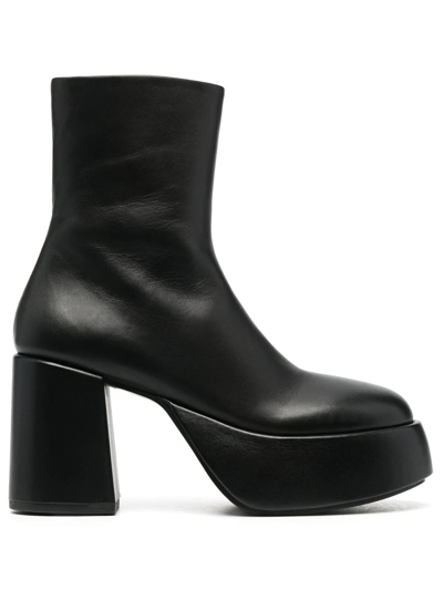 Shop Marsèll Platform Leather Ankle Boot In Black