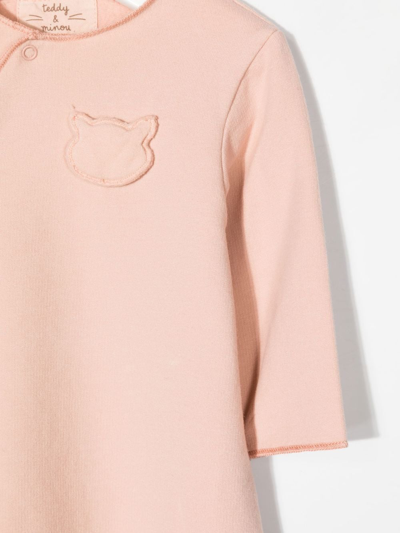 Shop Teddy & Minou Logo-patch Romper In Pink
