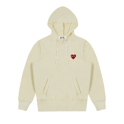 Pre-owned Comme Des Garçons Play Hoodie 'ivory' In Cream