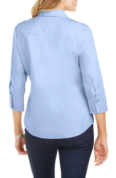 Shop Foxcroft Paityn Non-iron Cotton Shirt In Blue Wave