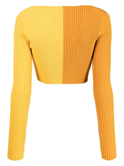 Shop Staud Two-tone Panel Jumper In Gelb