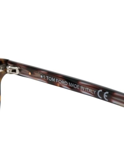 Tom Ford Tortoiseshell-effect Round-frame Glasses In Braun