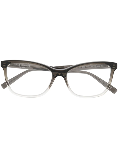 Shop Saint Laurent Gradient-effect Square-frame Glasses In Grau