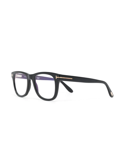 Tom Ford Logo-plaque Square-frame Glasses In Schwarz