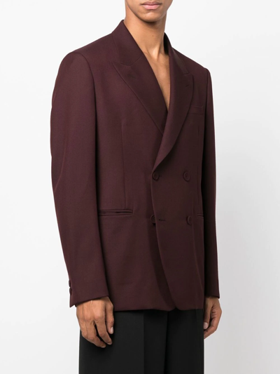 Shop Fendi Double-breasted Fitted Blazer In Rot