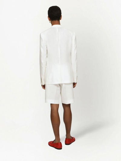 Shop Dolce & Gabbana Tailored Linen Shorts In White