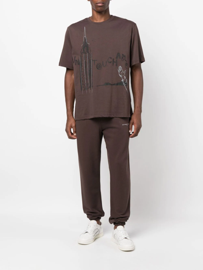 Shop Ih Nom Uh Nit Logo-print Detail Track Pants In Braun