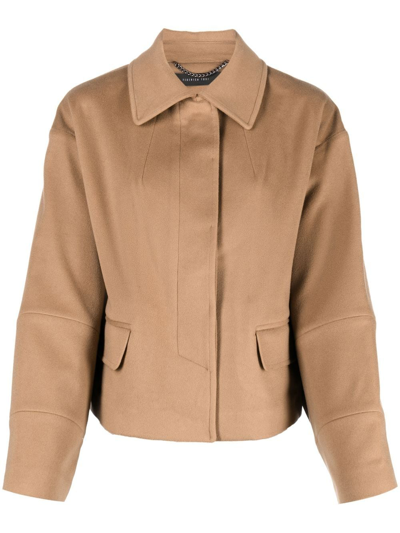 Shop Federica Tosi Rear Fringe-detail Jacket In Nude