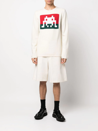 Shop Comme Des Garçons Shirt Graphic-print Jumper In White