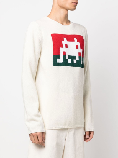 Comme Des Garçons Shirt Graphic-print Jumper In White