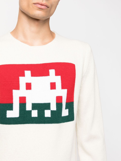 Comme Des Garçons Shirt Graphic-print Jumper In White