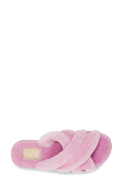 Shop Ugg Scuffita Genuine Shearling Slide Slipper In Wildflower