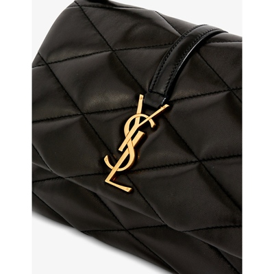 Shop Saint Laurent Women's Black Le 57 Brand-plaque Leather Shoulder Bag