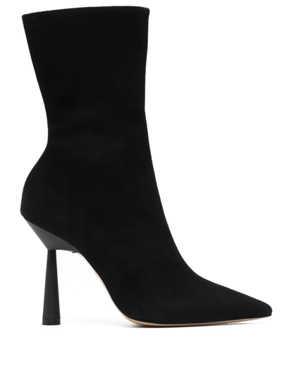 Shop Gia Borghini Rosie 105mm Suede Boots In Black