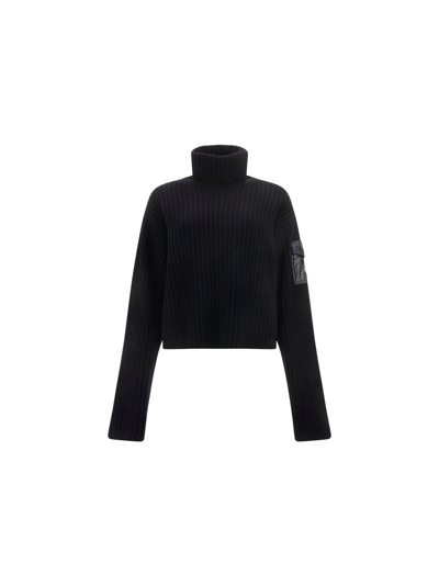 Shop Moncler Women's Black Other Materials Sweater
