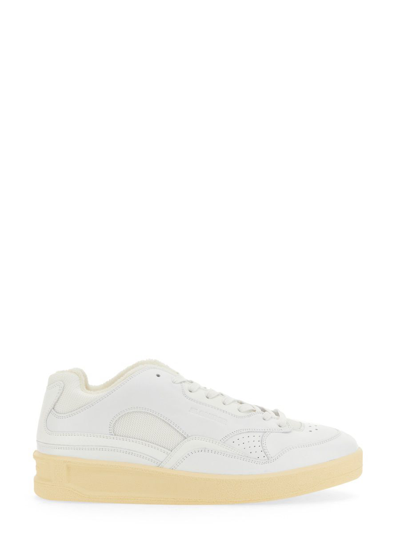 Shop Jil Sander Men's White Other Materials Sneakers
