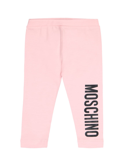 Shop Moschino Kids Pink Leggings For Girls