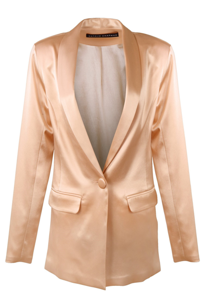Shop Natalie Chapmann Silk Satin Tuxedo Jacket