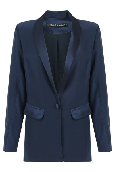 Shop Natalie Chapmann Silk Tuxedo Jacket