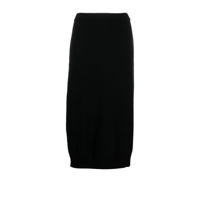 Shop Moncler Black Cashmere Knit Midi Skirt