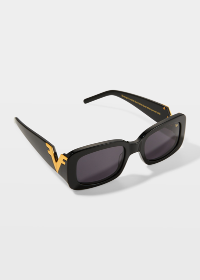 Shop Vintage Frames Company Men's Vf Godfather V-d&eacute;cor Rectangle Sunglasses In Light Blue/black