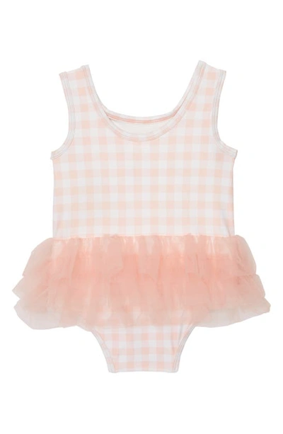 Shop Tucker + Tate Gingham Tutu One-piece Swimsuit In Pink Cream Gingham