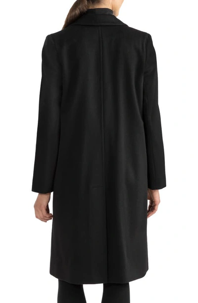 Sofia Cashmere Double-breasted Wool Blend Coat In Black