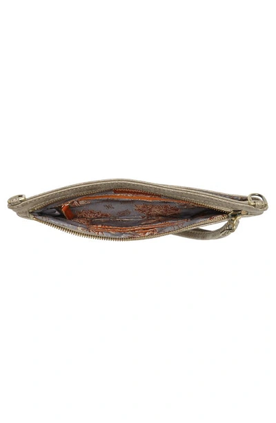 Shop Hobo Day Leather Wristlet In Granite Gold