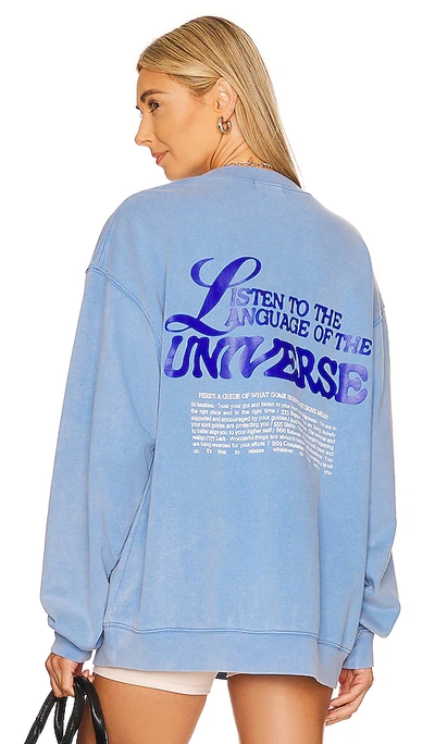 Shop The Mayfair Group Language Of The Universe Crewneck In Blue