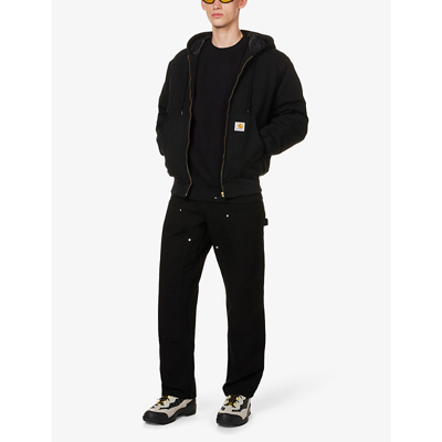 Shop Carhartt Wip Mens Black Pocket Brand-patch Cotton-jersey Sweatshirt