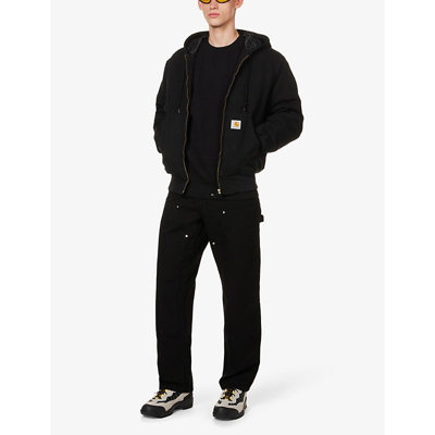 Carhartt Wip Mens Black Pocket Brand-patch Cotton-jersey Sweatshirt In Black