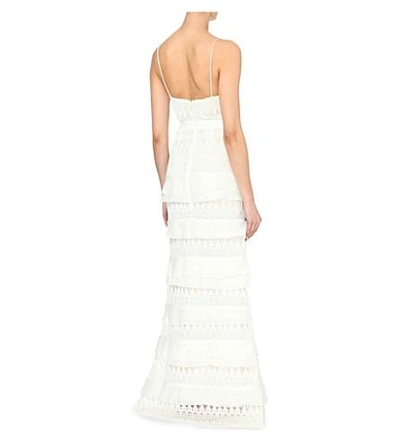 Shop Self-portrait Penelope Lace-embroidered Wedding Dress In White
