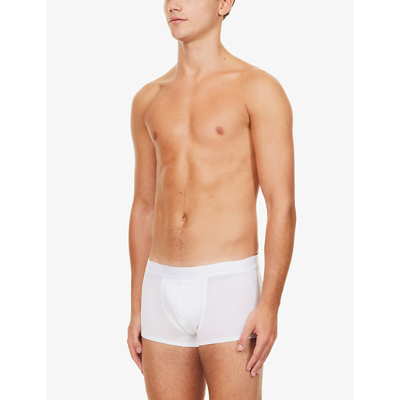 Shop Cdlp Men's White Branded-waistband Stretch-jersey Trunks